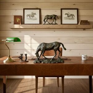 Rare Antique Degas Cast “Horse with Head Lowered” Bronze Equestrian Figure